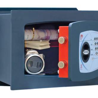 Встраиваемый сейф TECHNOMAX GT/4LP Предназначен для хранения документов и ценностей дома или в офисе. Габариты: 270х390х240 мм.