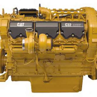 Дизельный двигатель Caterpillar C32 (США) Мощность двигателя 708-1007 кВт при частоте вращения коленчатого вала 1800-2100 об/мин.