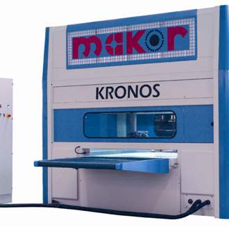 Окрасочный станок KRONOS Makor (Италия) KRONOS – автоматический окрасочный станок, предназначенный для нанесения лакокрасочных покрытий на панели. Это основной станок компании MAKOR в линейке оборудования для отделки панелей, оснащенный полным набором функций.