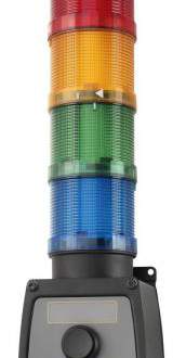 Световой индикатор Stacklight ESL-04 со звуковым сигналом (Швеция) Имеется 4 лампы (зеленая, желтая, красная, синяя) с настраиваемыми функциями для обратной связи с оператором.