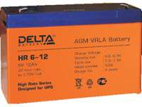 Аккумуляторная батарея Delta HR6-12 6 В, 12 Ач, технология AGM.