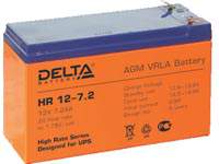 Аккумуляторная батарея Delta HR12-7.2 12 В, 7.2 Ач, технология AGM.