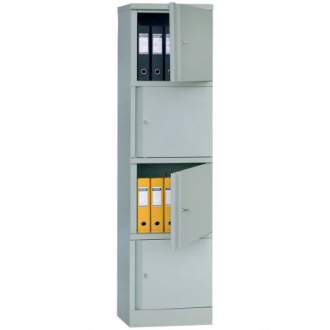 Офисный металлический шкаф с распашными дверьми Промет ПРАКТИК АМ 1845/4 Предназначен для хранения больших объемов документации, служебной и деловой информации.