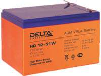 Аккумуляторная батарея Delta HR12-51W 12 В, 51 Вт, технология AGM.