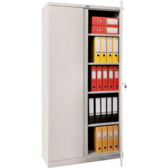 Офисный металлический шкаф с распашными дверьми Промет ПРАКТИК М 18 Предназначен для хранения больших объемов документации, служебной и деловой информации.