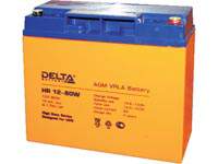 Аккумуляторная батарея Delta HR12-80W 12 В, 80 Вт, технология AGM.