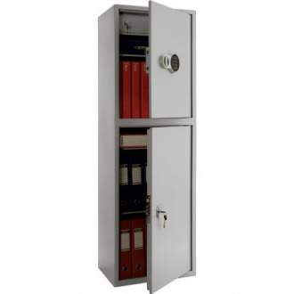 Бухгалтерский металлический шкаф Промет ПРАКТИК SL-150/2T EL Предназначен для хранения документов в офисе.