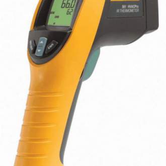 Пирометр FLUKE-561 (США) С помощью Fluke 561 можно измерить температуру поверхностей контактным способом и температуру окружающей среды оптимальным для конкретной ситуации способом. ИК-термометр позволяет мгновенно измерять температуру предметов, которые нагреты до высокой температуры, находятся в движении или под электрическим напряжением или труднодоступны.