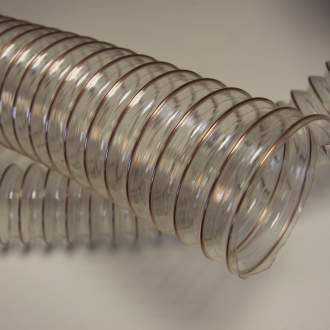 Полиуретановый шланг с омедненной спиралью толщина стенки от 0,35мм до 0,6 мм WIRE TPU-Z Полиуретановый шланг с устойчивой к коррозии стальной омедненной спиралью. 