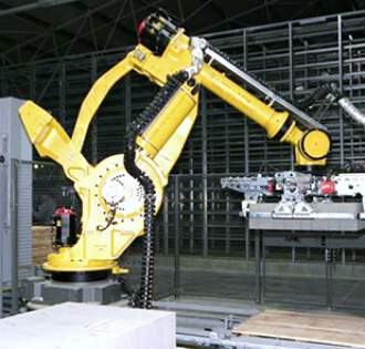Робот-пакетировщик AME - Octopus 450/550 (Австрия) Состоит из промышленного робота с четырехсторонним сервозахватом.