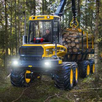 Форвардер Ponsse Wisent (Финляндия) Представляет новое поколение машин для транспортировки лесоматериалов на короткие расстояния.